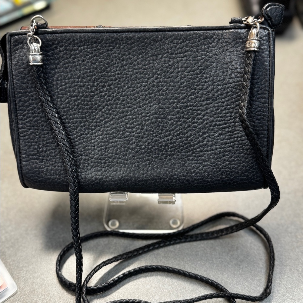 Brighton Black and Brown Crossbody Bag - Picture 2 of 5